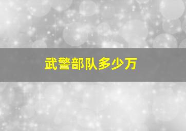 武警部队多少万