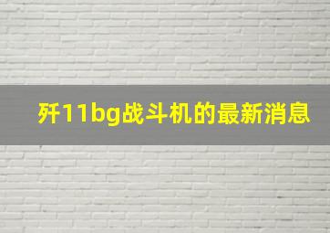 歼11bg战斗机的最新消息