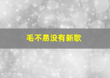 毛不易没有新歌