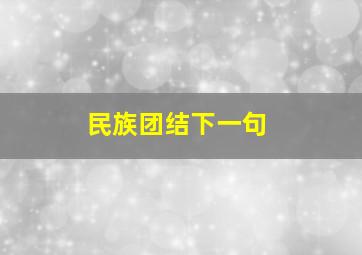 民族团结下一句