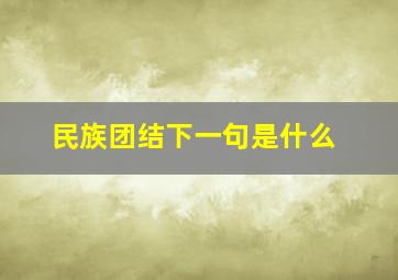 民族团结下一句是什么