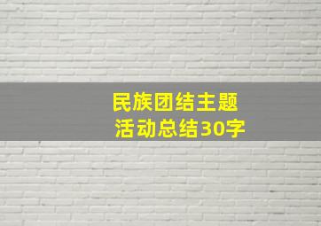 民族团结主题活动总结30字