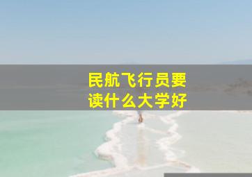 民航飞行员要读什么大学好