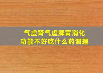 气虚肾气虚脾胃消化功能不好吃什么药调理