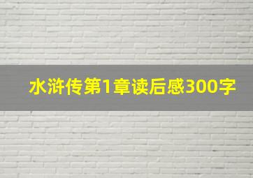 水浒传第1章读后感300字