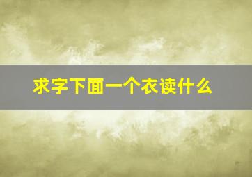 求字下面一个衣读什么