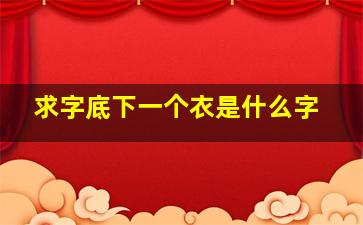 求字底下一个衣是什么字