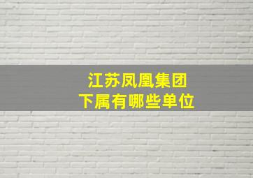 江苏凤凰集团下属有哪些单位