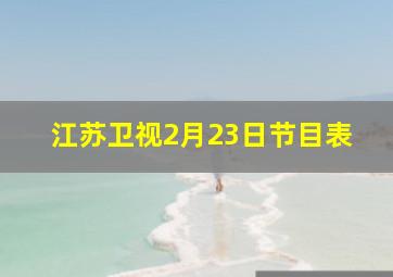 江苏卫视2月23日节目表