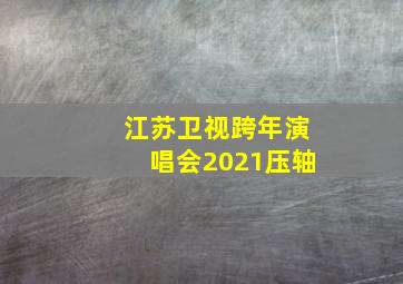 江苏卫视跨年演唱会2021压轴