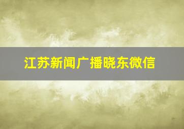 江苏新闻广播晓东微信