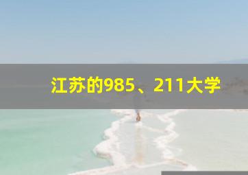 江苏的985、211大学