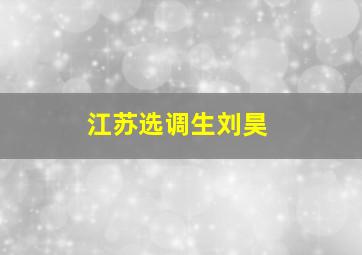 江苏选调生刘昊