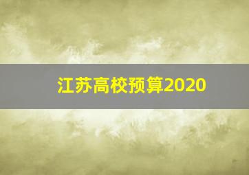 江苏高校预算2020