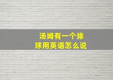 汤姆有一个排球用英语怎么说