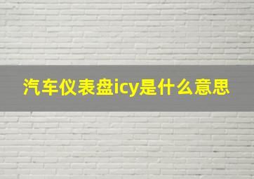 汽车仪表盘icy是什么意思