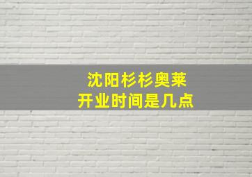 沈阳杉杉奥莱开业时间是几点