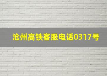 沧州高铁客服电话0317号