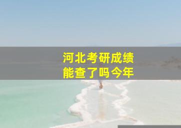 河北考研成绩能查了吗今年