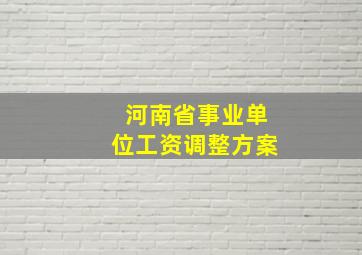 河南省事业单位工资调整方案