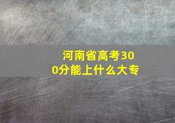 河南省高考300分能上什么大专