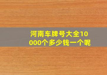 河南车牌号大全10000个多少钱一个呢