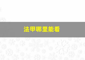 法甲哪里能看