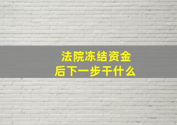 法院冻结资金后下一步干什么