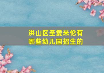 洪山区圣爱米伦有哪些幼儿园招生的