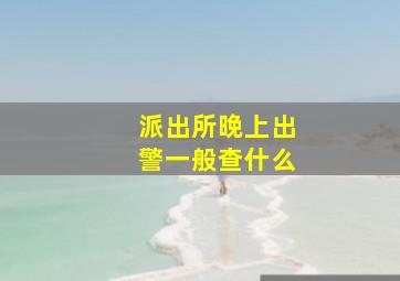 派出所晚上出警一般查什么