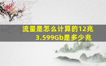 流量是怎么计算的12兆3.599Gb是多少兆