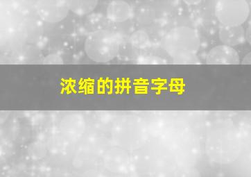 浓缩的拼音字母