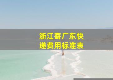 浙江寄广东快递费用标准表