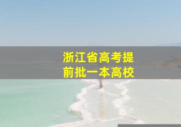 浙江省高考提前批一本高校