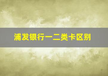 浦发银行一二类卡区别