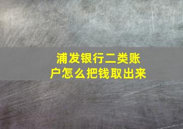 浦发银行二类账户怎么把钱取出来