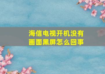 海信电视开机没有画面黑屏怎么回事