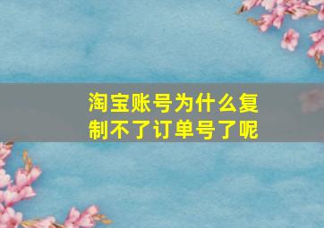 淘宝账号为什么复制不了订单号了呢