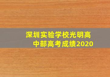 深圳实验学校光明高中部高考成绩2020