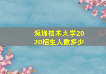 深圳技术大学2020招生人数多少