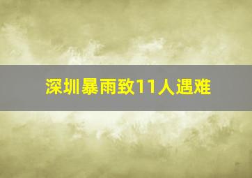 深圳暴雨致11人遇难