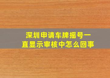 深圳申请车牌摇号一直显示审核中怎么回事