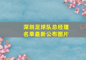 深圳足球队总经理名单最新公布图片