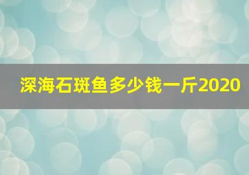 深海石斑鱼多少钱一斤2020