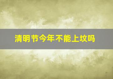 清明节今年不能上坟吗