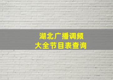 湖北广播调频大全节目表查询