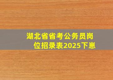 湖北省省考公务员岗位招录表2025下崽