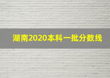 湖南2020本科一批分数线