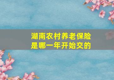 湖南农村养老保险是哪一年开始交的