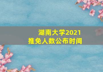 湖南大学2021推免人数公布时间